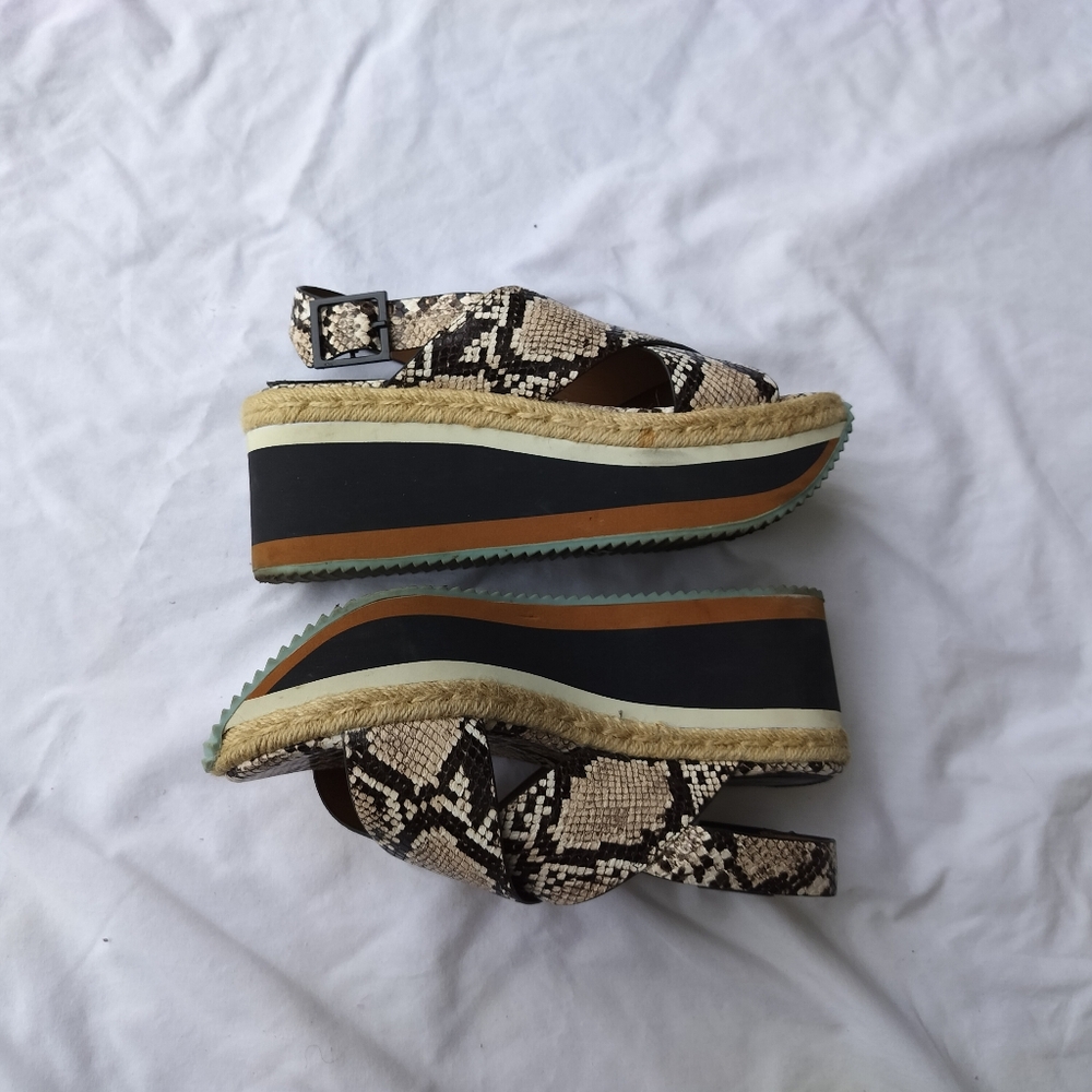 Enzo‎ Angolini Snakeskin Platform Sandals
